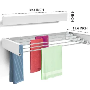 علاقة مناشف ومنشر ملابس جداري قابل للسحب والطي