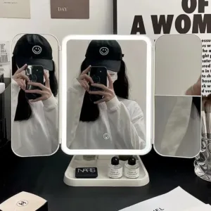 مرآة مكياج ذكية مع منظم أنيق